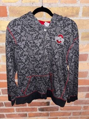 Ohio State Boy’s Gray Patterned Zip Hoodie with Red Trim XL/20